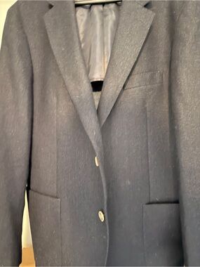 Athletic fit Saks Fifth Avenue Dark Navy Single-Breasted Blazer